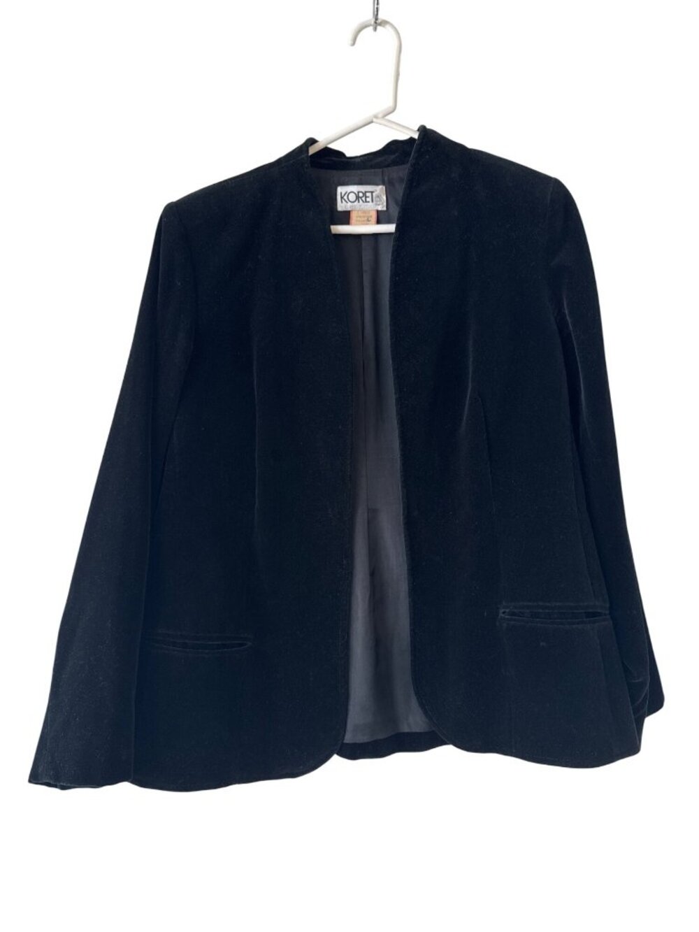 Goth Vintage Moody Koret Women's Black Velvet Witchy Blazer Jacket Size 12